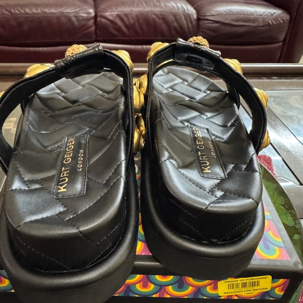 Kurt Geiger orson Eagle head & Crystal studded slide sandals - Picture 4 of 8